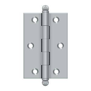 Solid Brass Cabinet  Hinge with Ball Tips by Deltana - 3" x 2" - Brushed Chrome - New York Hardware