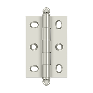 Solid Brass Adjustable Cabinet Hinge with Ball Tips by Deltana - 2-1/2" x 1-3/4"  - Polished Nickel - New York Hardware