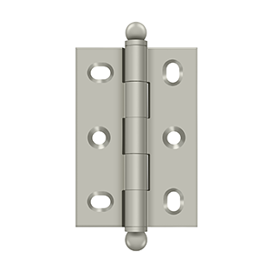 Solid Brass Adjustable Cabinet Hinge with Ball Tips by Deltana - 2-1/2" x 1-3/4"  - Brushed Nickel - New York Hardware