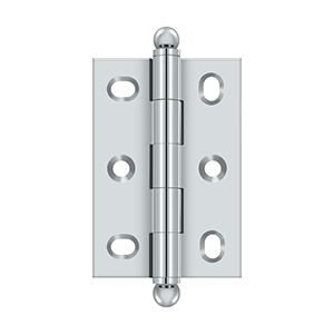 Solid Brass Adjustable Cabinet Hinge with Ball Tips by Deltana - 2-1/2" x 1-3/4"  - Polished Chrome - New York Hardware