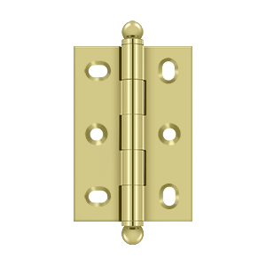 Solid Brass Adjustable Cabinet Hinge with Ball Tips by Deltana - 2-1/2" x 1-3/4"  - Polished Brass - New York Hardware