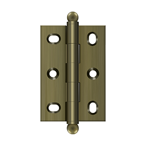 Solid Brass Adjustable Cabinet Hinge with Ball Tips by Deltana - 2-1/2" x 1-3/4"  - Antique Brass - New York Hardware