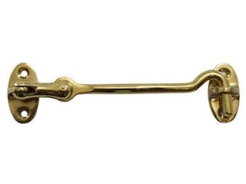 Cabin Swivel Hooks, 4" hook  - Polished Brass - New York Hardware Online
