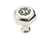 Palermo Hexagon Knob 1 1/4" (32mm) - Polished Nickel with Black - New York Hardware Online