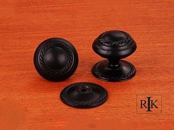 Rope Knob with Detachable Back Plate 1 1/2" (38mm) - Black - New York Hardware