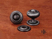 Rope Knob with Detachable Back Plate 1 1/2" (38mm) - Distressed Nickel - New York Hardware