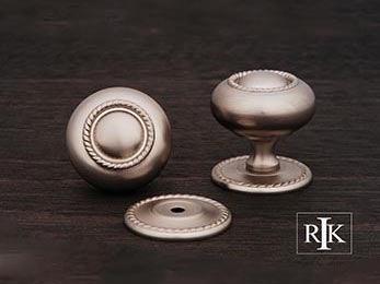Rope Knob with Detachable Back Plate 1 1/2" (38mm) - Pewter - New York Hardware