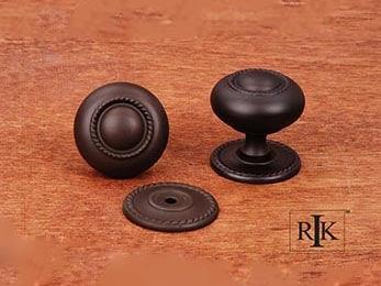 Rope Knob with Detachable Back Plate 1 1/2" (38mm) - Oil Rubbed Bronze - New York Hardware