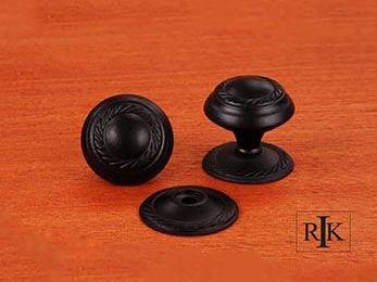 Rope Knob with Detachable Back Plate 1 1/4" (32mm) - Black - New York Hardware