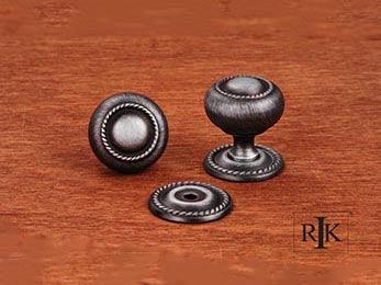 Rope Knob with Detachable Back Plate 1 1/4" (32mm) - Distressed Nickel - New York Hardware