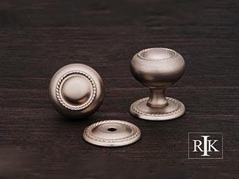 Rope Knob with Detachable Back Plate 1 1/4" (32mm) - Pewter - New York Hardware