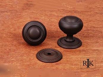 Rope Knob with Detachable Back Plate 1 1/4" (32mm) - Oil Rubbed Bronze - New York Hardware