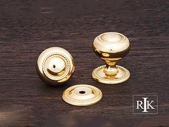 Rope Knob with Detachable Back Plate 1 1/4" (32mm) - Polished Brass - New York Hardware