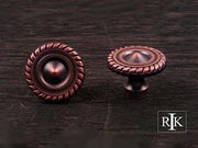 Rope @ Edge Knob 1 1/4" (32mm) - Distressed Copper - New York Hardware Online