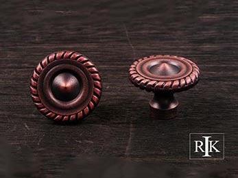 Rope @ Edge Knob 1 1/4" (32mm) - Distressed Copper - New York Hardware Online