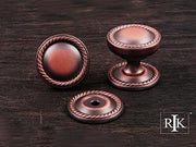 Flat Rope Knob with Detachable Back Plate 1 1/4" (32mm) - Distressed Copper - New York Hardware Online