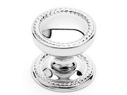 Flat Rope Knob with Detachable Back Plate 1 1/4" (32mm) - Polished Nickel - New York Hardware Online