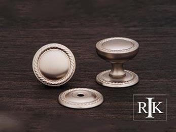 Flat Rope Knob with Detachable Back Plate 1 1/4" (32mm) - Pewter - New York Hardware Online