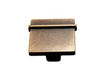 Square Newbury Knob 1 11/32" (34mm) - Brushed English - New York Hardware
