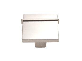 Square Newbury Knob 1 11/32" (34mm) - Satin Nickel (Pewter) - New York Hardware