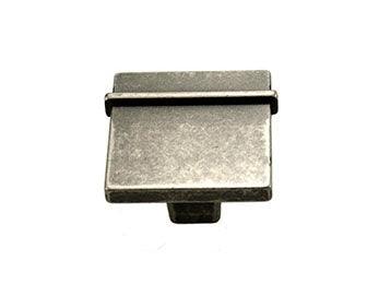 Square Newbury Knob 1 11/32" (34mm) - Weathered Nickel - New York Hardware