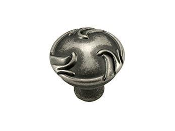 Nottingham Knob 1 1/4" (32mm) - Weathered Nickel - New York Hardware Online