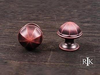 Contoured Dome Knob 1 1/16" (27mm) - Distressed Copper - New York Hardware Online