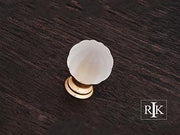 Smoked Glass Flower Knob  1 1/4" (32mm) - Polished Brass - New York Hardware