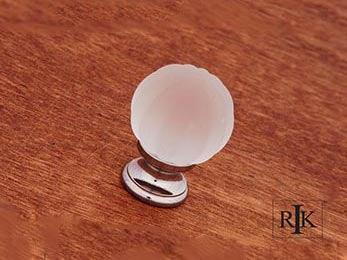 Smoked Glass Flower Knob  1 1/4" (32mm) - Chrome - New York Hardware