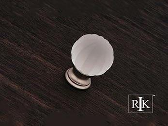 Smoked Glass Flower Knob  1 1/4" (32mm) - Pewter - New York Hardware