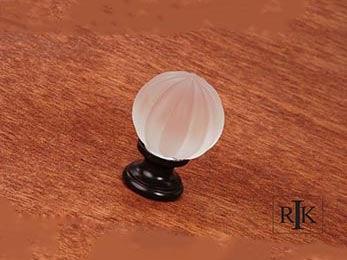 Smoked Glass Flower Knob  1 1/4" (32mm) - Oil Rubbed Bronze - New York Hardware