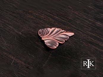 Leaf Knob 1 3/4" (44mm) - Distressed Copper - New York Hardware Online