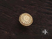 Flowery Ornate Knob 1 1/4" (32mm) - Polished Brass - New York Hardware Online