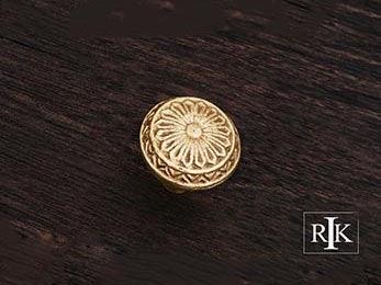 Flowery Ornate Knob 1 1/4" (32mm) - Polished Brass - New York Hardware Online