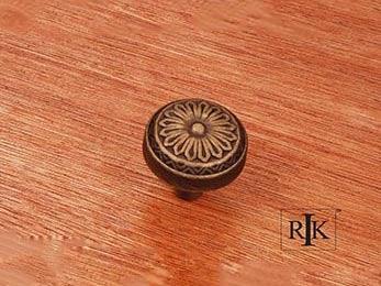 Flowery Ornate Knob 1 1/4" (32mm) - Antique English - New York Hardware Online