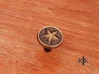 Rugged Texas Star Knob  1 1/4" (32mm) - Antique English - New York Hardware