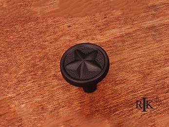 Rugged Texas Star Knob  1 1/4" (32mm) - Oil Rubbed Bronze - New York Hardware