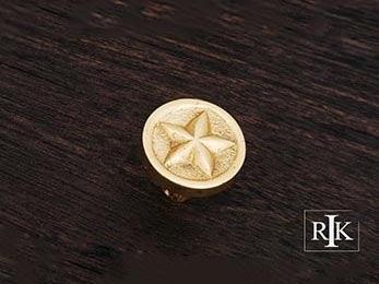 Rugged Texas Star Knob  1 1/4" (32mm) - Polished Brass - New York Hardware