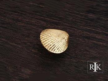 Shell Knob  1 3/8" (35mm) - Polished Brass - New York Hardware