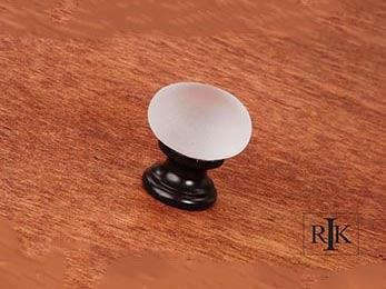 Smoked Glass Round Knob 1 5/32" (29mm) - Oil Rubbed Bronze - New York Hardware