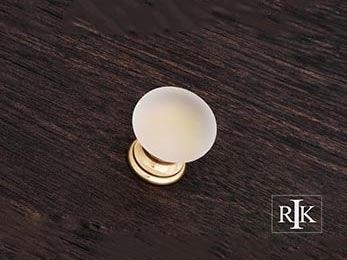 Smoked Glass Round Knob 1 5/32" (29mm) - Polished Brass - New York Hardware