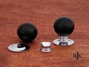 Black Porcelain Chrome Knob 1 1/4" (32mm) - Chrome - New York Hardware Online