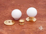 White Porcelain Brass Knob 1 1/4" (32mm) - Polished Brass - New York Hardware