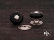 Black Porcelain Knob with Pewter Tip 1 1/4" (32mm) - Pewter - New York Hardware Online