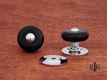 Black Porcelain Knob with Chrome Tip 1 1/4" (32mm) - Chrome - New York Hardware Online
