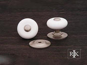 White Porcelain Knob with Pewter Tip 1 1/4" (32mm) - Pewter - New York Hardware