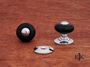 Black Porcelain Knob with Chrome Tip 1" (25mm) - Chrome - New York Hardware Online