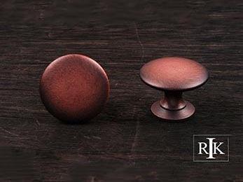 Flat Face Knob 1 1/4" (32mm) - Distressed Copper - New York Hardware Online