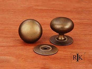 Plain Knob with Detachable Back Plate 1 1/2" (38mm) - Antique English - New York Hardware Online