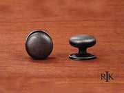 Solid Plain Knob with Backplate  1 1/2" (38mm) - Distressed Nickel - New York Hardware